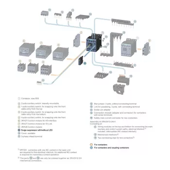 Siemens 3RT2916-1BD00 Viršįtampio ribotuvas / slopintuvas 127-240VAC 150-250V SIRIUS 3RT2 kontaktoriui