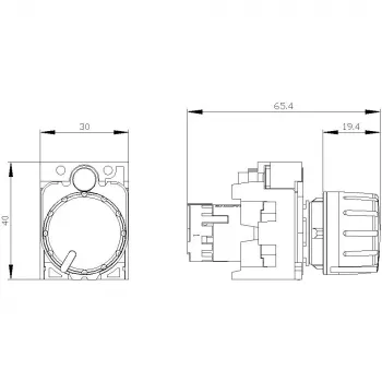 Siemens 3SU1200-2PS10-1AA0 SIRIUS ACT Potenciometras 10 kOhm, 22 mm, Juodas, Sraigtinė gnybtų jungtis