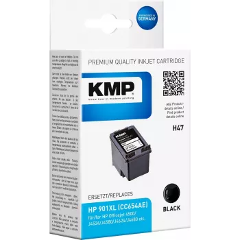 KMP H47 - 14 ml - Juoda - Suderinama - Rašalo kasetė (Alternatyva HP 901XL, HP CC654AE) - skirta HP Officejet 4500, 4500 G510, J4524, J4540, J4550, J4585, J4624, J4640, J4660, J4680