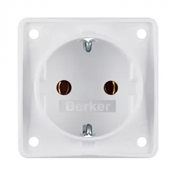 Berker W.1 Paviršinis kištukinis lizdas Schuko IP44 Polar White 250V 16A