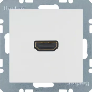 Berker 3315438989 HDMI sieninės rozetės įdėklas - poliarinė balta (RAL 9010) - 1 prievadas