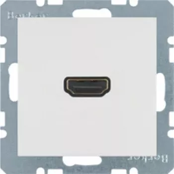 Berker 3315438989 HDMI sieninės rozetės įdėklas - poliarinė balta (RAL 9010) - 1 prievadas