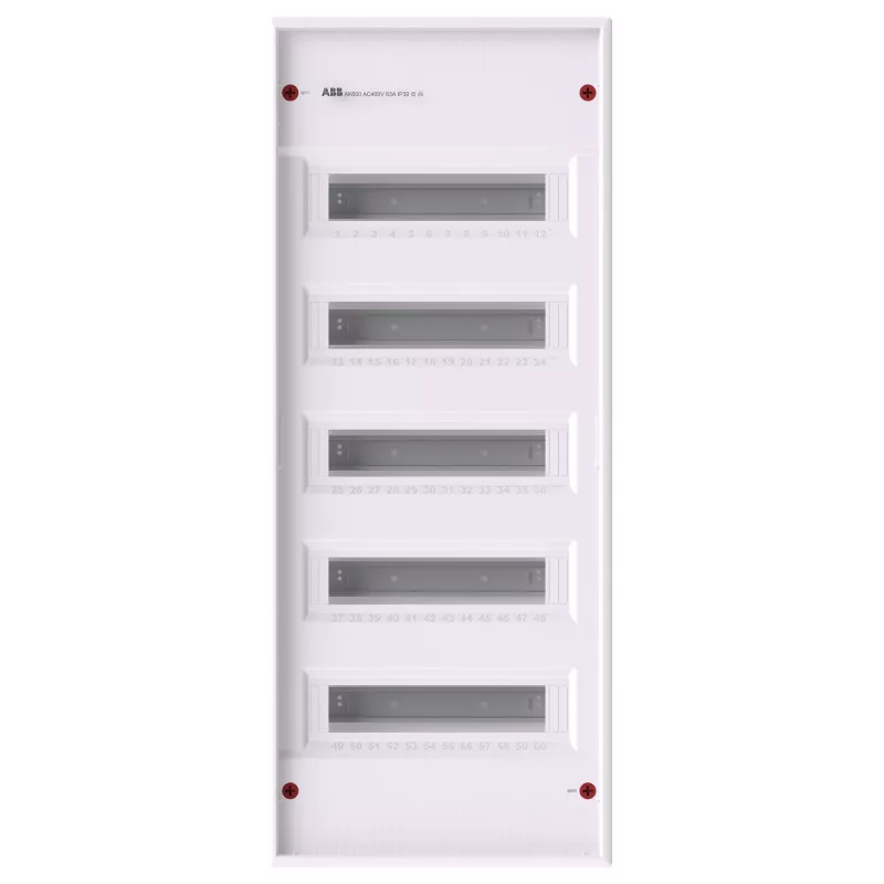 Striebel & John AK Series Surface-Mounted Distribution Board 60 PLE 5 Rows Without Door IP65 IK08 Light Grey RAL 7035