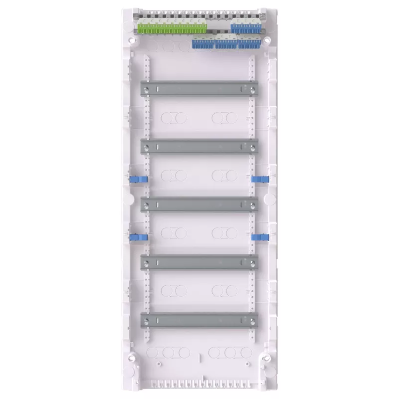 Striebel & John AK Series Surface-Mounted Distribution Board 60 PLE 5 Rows Without Door IP65 IK08 Light Grey RAL 7035