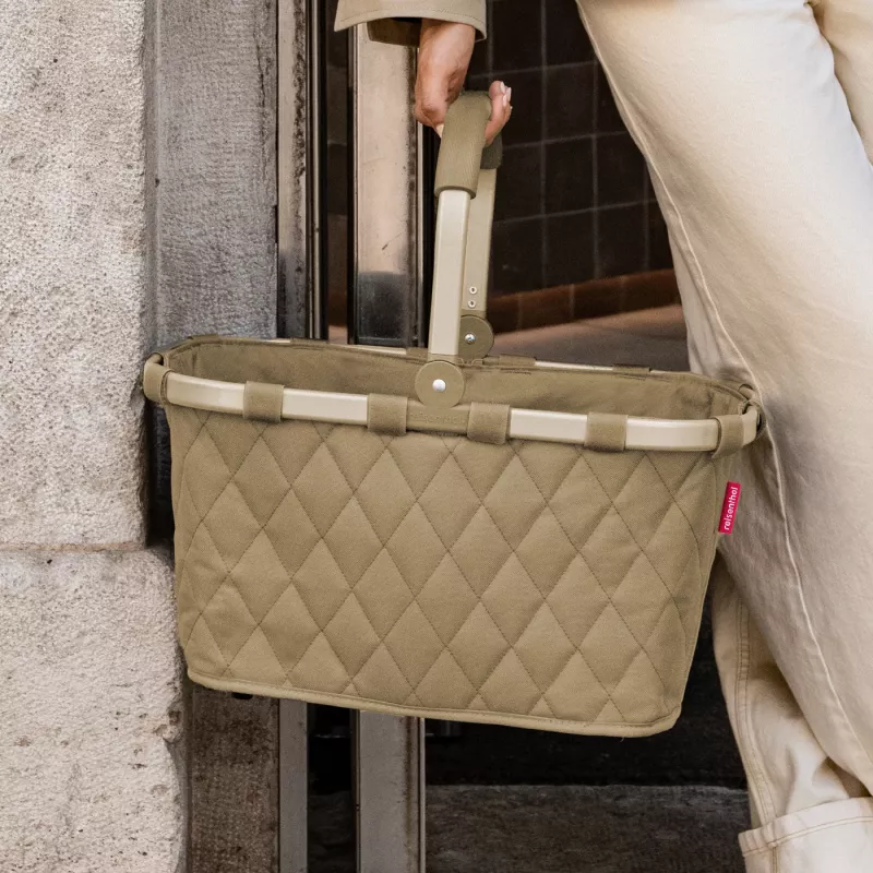 Reisenthel Carrybag Frame Rhombus pirkinių krepšys, alyvuogių spalvos (BK5047)