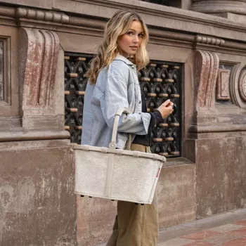 Reisenthel Carrybag Teddy Sand (BK1042) – Apsipirkimo krepšys, 22L, perdirbtas poliesteris
