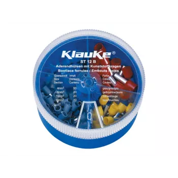 KLAUKE Izoliuotų laidų gyslų antgalių rinkinys 4-16 mm², 275 vnt., DIN 46228 Part 4