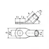 Klauke 47R1245 Vamzdinis Kabelio Antgalis 45° 70mm² M12 E-Cu Galvaniškai Alavuotas