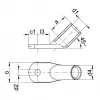 Klauke 47R1245 Vamzdinis Kabelio Antgalis 45° 70mm² M12 E-Cu Galvaniškai Alavuotas