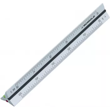 Rumold Trijų Briaunų Mastelinė Liniuotė 10,0 cm Sidabrinė