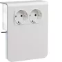 HAGER Device Carrier SL201159009016 2-Gang Socket Outlet 20x115mm Traffic White (RAL 9016)