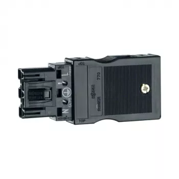 Hager G4703 dengiamasis rėmelis 3-iems lizdams juodas IP20 230V 76x35x15mm