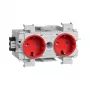 Hager GS20013020 Schuko kištukinis lizdas, raudonas, IP20, 250 V, 16 A, 10 vnt.