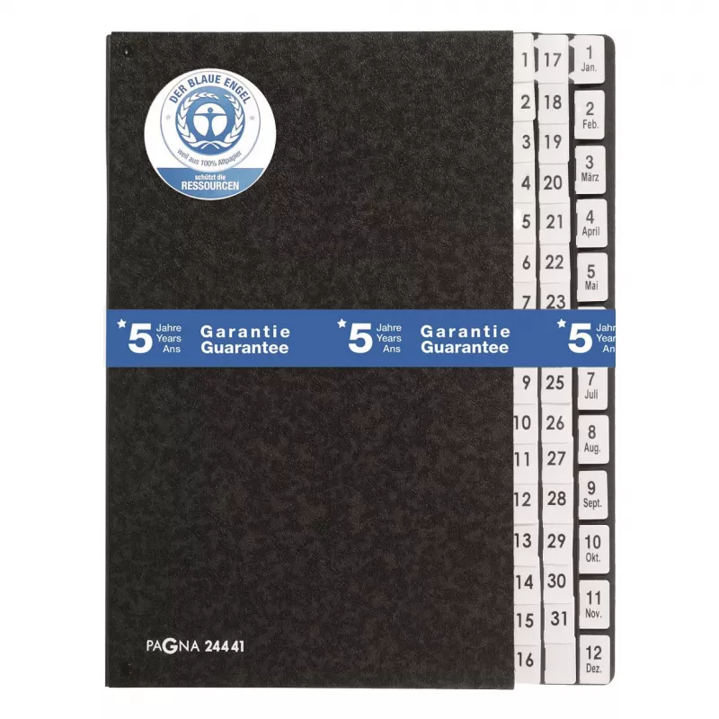 PAGNA Classic 44 skyrių stalinis dokumentų segtuvas - A4 - Juodas - Portretinis - 265 x 55 x 340 mm