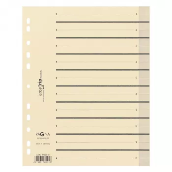 PAGNA A4 kartoniniai skirtukai 100 vnt. 180 g/m², smėlio spalvos, nepramušti 44063-09