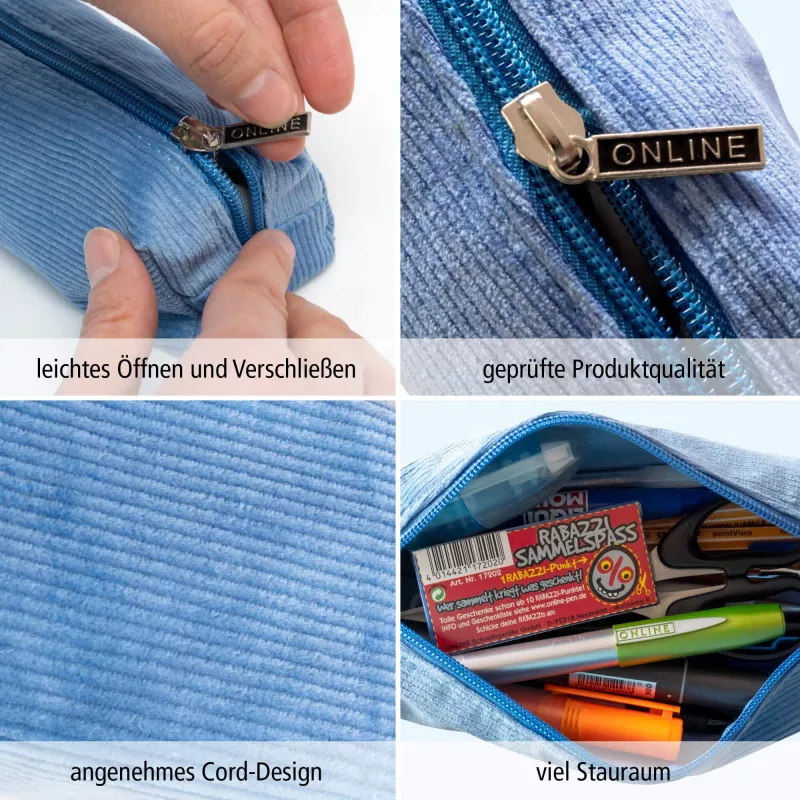 ONLINE Pencil Case Blue 22.0 x 7,0 cm