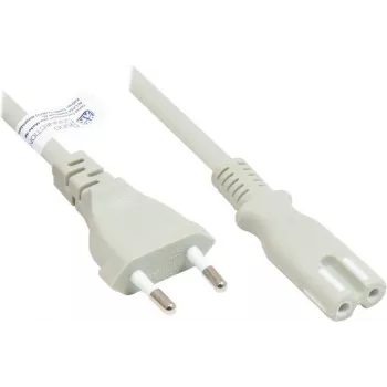 GoodConnections Euro Power Cable Euro Plug Type C (Straight) to C7/Euro 8 Socket (Straight), Grey, 0,75 mm², 1,8 m, Good Connections® (P0370-GR018)