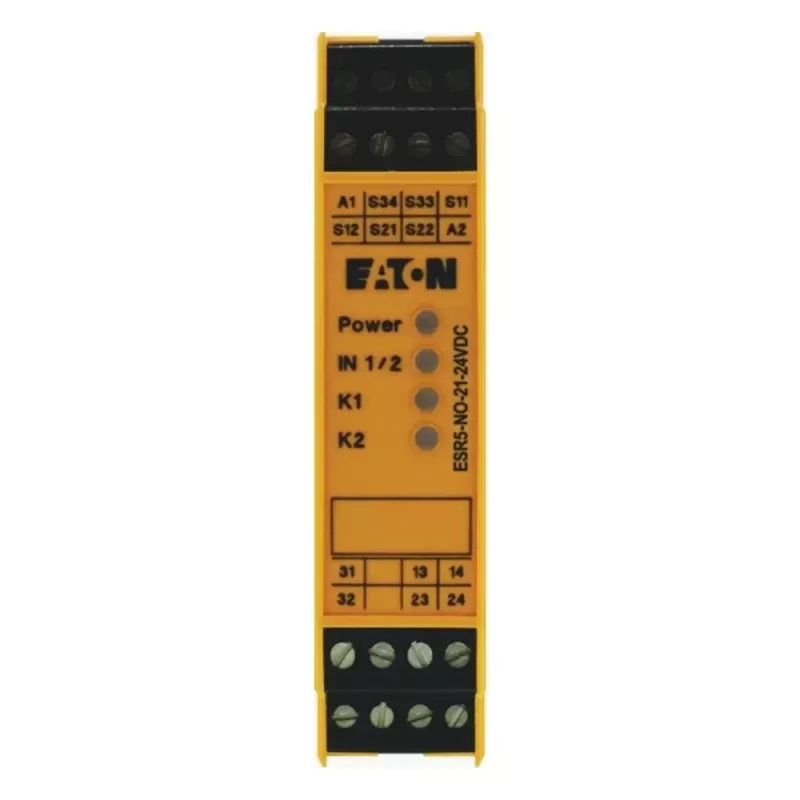 EATON ESR5-NO-21-24VDC Apsauginė Relė Avariniam Sustabdymui 24V DC 2NO+1NC DIN Bėgis