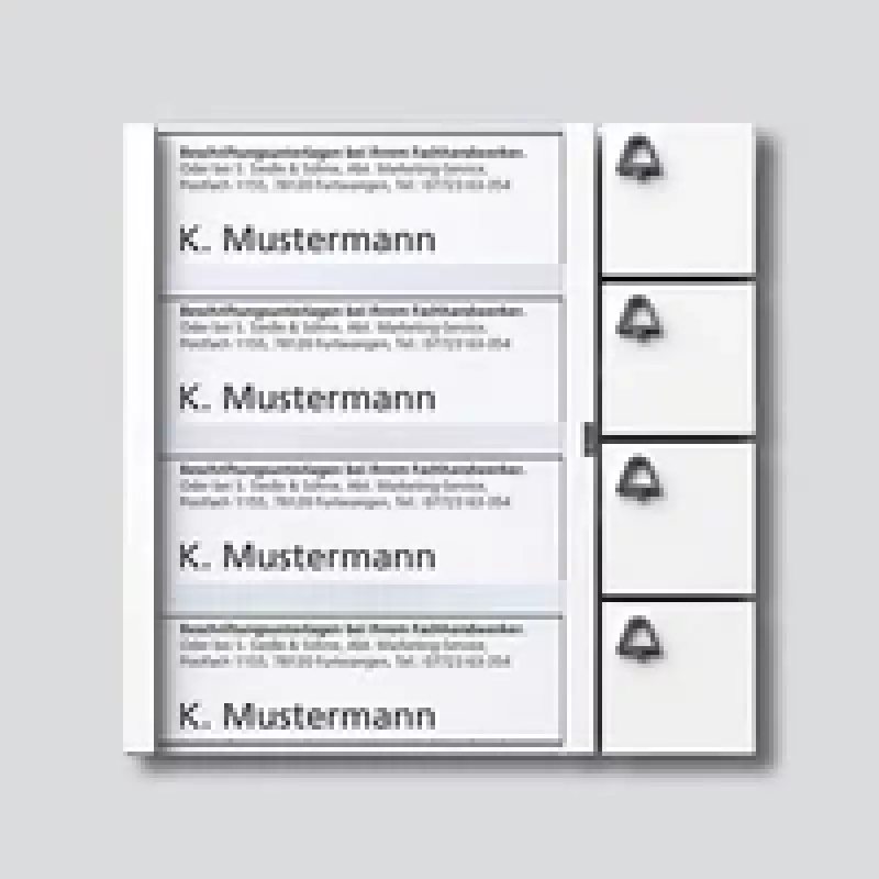 Siedle TM 612-4 4 mygtukų kvietimo modulis baltas, montuojamas ant paviršiaus, Vario