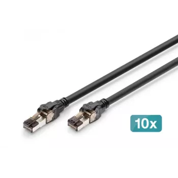DIGITUS CAT 8.1 S/FTP Patch Cable, Cu, LSZH, 0.5 m, Grey