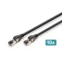 DIGITUS CAT 8.1 S/FTP komutacinis kabelis, Cu, LSZH, 1 m, juodas, 10 vnt.