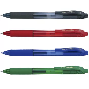 Pentel EnerGel BL107-4 Gel Roller Rašiklis Įvairių Spalvų 0,35 mm Adatos Antgalis 4 Vnt. Pakuotė