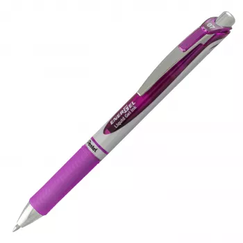 Pentel EnerGel BL77-4COL Liquid Gel Rollerball rašiklių rinkinys – 4 rašikliai (oranžinė, rožinė, šviesiai mėlyna, violetinė) 0,7 mm