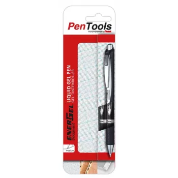 Pentel EnerGel Document Liquid Gel Rollerball Pen 2-Pack Black 0,5 mm