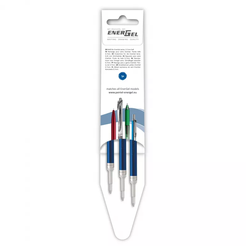 Pentel 3 EnerGel Gel Pen Refills Blue 0,7 mm