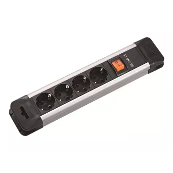 Bachmann CONNECT US Power Strip - 4 Outlets, 1,8m Cable, Black