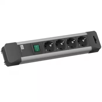 Bachmann CONNECT US Power Strip - 4 Outlets, 1,8m Cable, Black