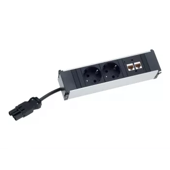 Bachmann CONI maitinimo modulis su 3 Schuko kištukiniais lizdais ir GST18i3 jungtimi, juodas