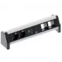 Bachmann DESK 1 Stalo jungčių skydelis, aliuminis, juodas, 2 AC lizdai, 230 V, 16 A, USB įkrovimas