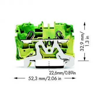 WAGO 2004-1207 TOPJOB® S Praeinamoji gnybtų jungtis, 6 mm², pilka, montavimui ant DIN bėgelio