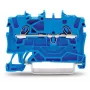 WAGO 2001-1204 4-Conductor Push-in CAGE CLAMP Terminal Block, Gray, 500V, 24A, 0.25-2.5 mm², DIN-Rail Mount