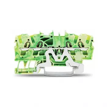 WAGO 2002-1407 4-Conductor Protective Conductor Terminal Block 0.25-2.5 mm² 4 mm² Green-Yellow