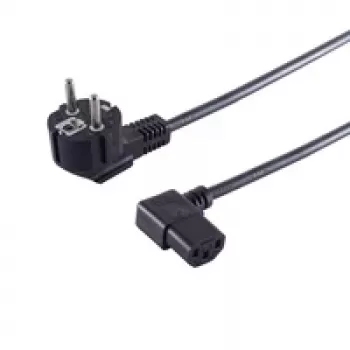 S CONN Maximum Connectivity Mains Power Cable 90° Angled CEE 7/7 to C13 1,8m Black
