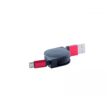 ShiverPeaks USB 2.0 įkrovimo laidas A-Male į Micro-B Male, ištraukiamas, raudonas, 0,8 m