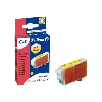 Pelikan suderinama rašalo kasetė, skirta Canon CLI-521Y geltona