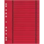 Wekre 50 Red A4 Cardboard Document Dividers, Universal 11-Hole, 180 g/m², Plain Edge