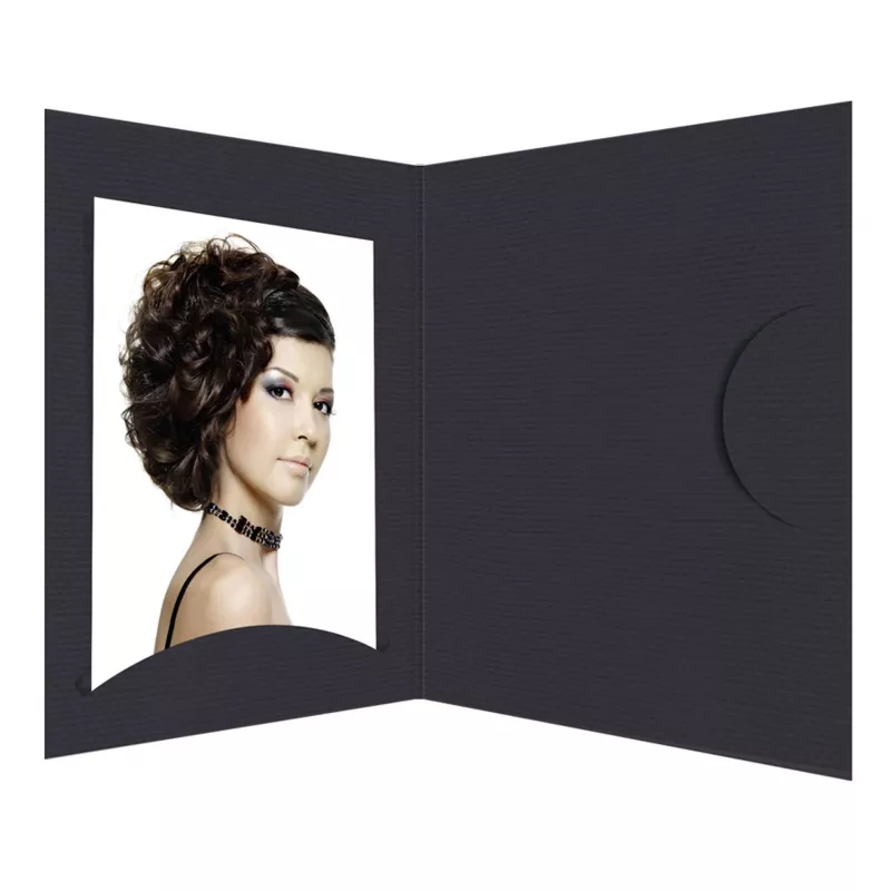 DAIBER Portrait Folders Opti-Line 10x15 cm Black 100-Pack