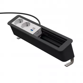 Kindermann CP Office Desk 6-Fold stalviršio jungčių centras su 2x Schuko ir 1x USB A/C