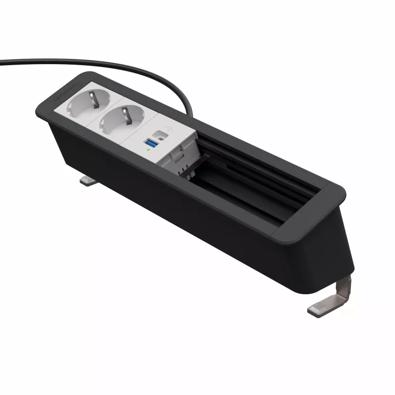 Kindermann CP Office Desk 6-Fold 2x Schuko 1x USB A/C Desk Connectivity Hub