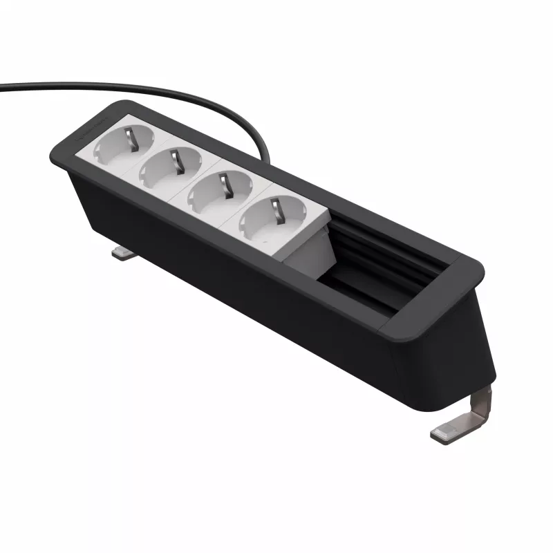 Kindermann CP Office Desk 6-Way 4 x Power Outlet Connection Panel (7550000304)