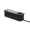 Kindermann CP Office Frame 4-Fach 3 x Power Socket Desktop Connectivity Hub Sidabrinis