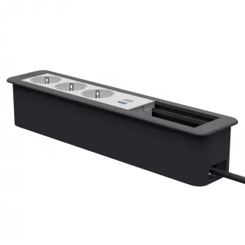 Kindermann CP Office Frame 6-fold 3x Schuko 1x USB-A Charging