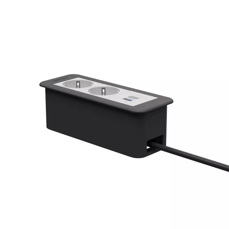 Kindermann CP Office Frame 3-Fold 2x Schuko Socket 1x USB Charger (7551000122)