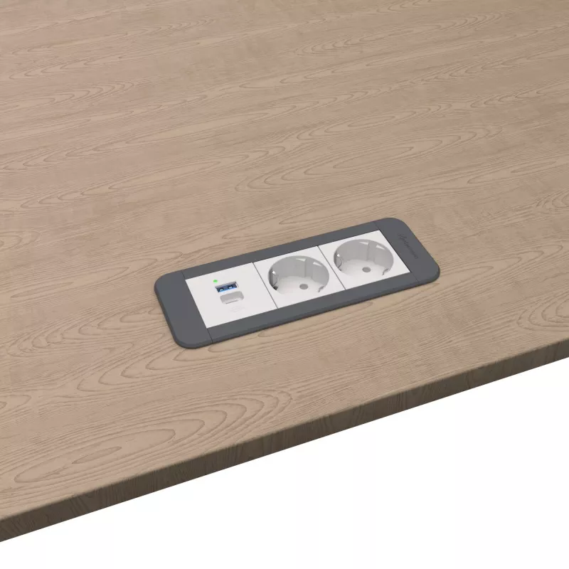 Kindermann CP Office Frame 3-Fold 2x Schuko Socket 1x USB Charger (7551000122)