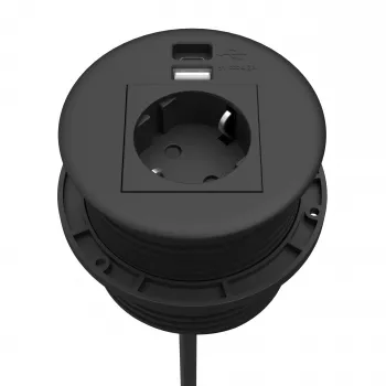Kindermann CablePort Table Black (STS-R90-2 blac) - Korpusas stalo jungčių dėžutei