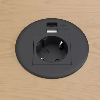 Kindermann CablePort Table Black (STS-R90-2 blac) - Korpusas stalo jungčių dėžutei